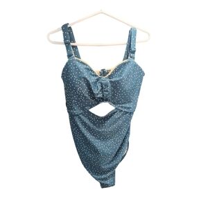 Small Thyme maternity one piece swimsuit polka dot